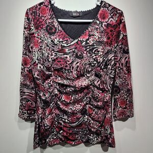 Style & Co woman's pink floral‎ designs top